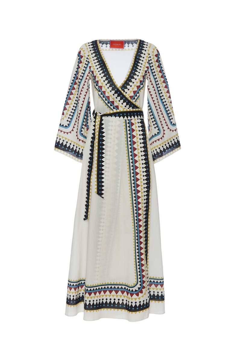 La DoubleJ The Wrap Dress Doric Placée Cream, Alternate, color,