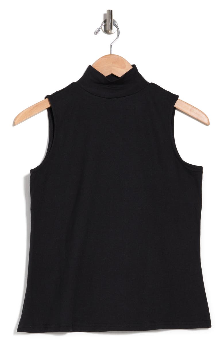 BY DESIGN Mock-neck Sleeveless Blouse, Alternate, color, Black
