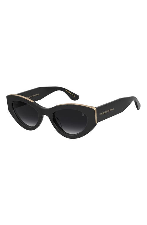 Stuart Weitzman 52mm Cat Eye Sunglasses In Black