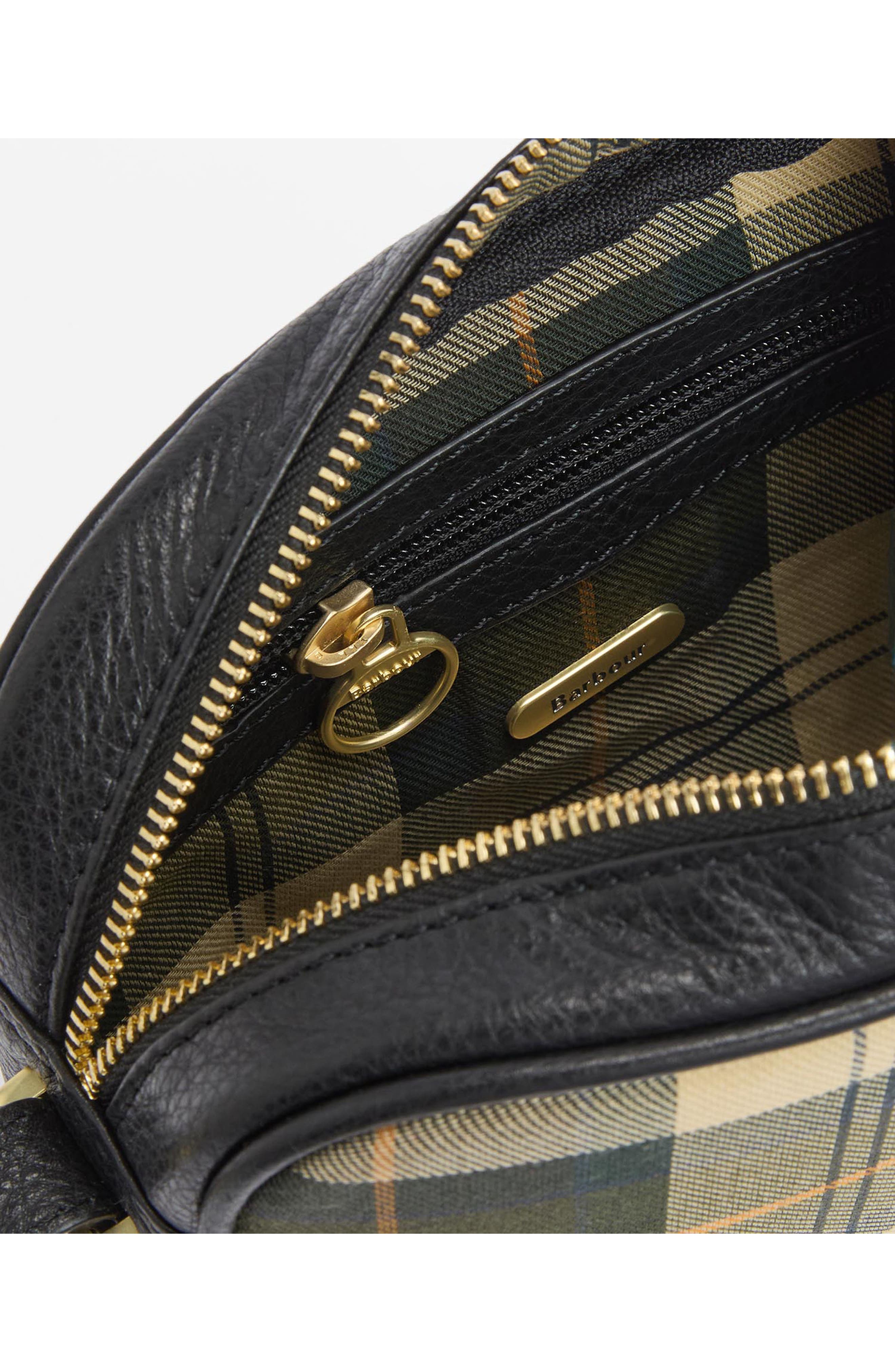 Barbour Daphne Tartan Plaid & Leather Crossbody Bag, Alternate, color, 