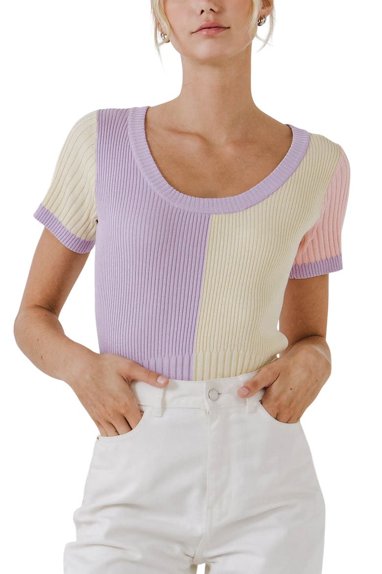 Colorblock Sweater Top, Alternate, color, MULTI
