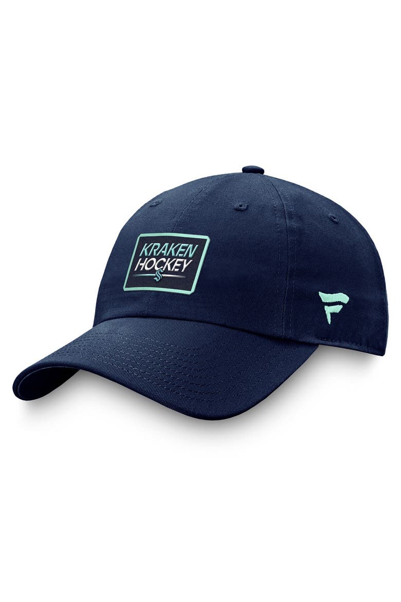 Men's Fanatics Branded  Deep Sea Blue Seattle Kraken Authentic Pro Prime Adjustable Hat, Main, color, Navy