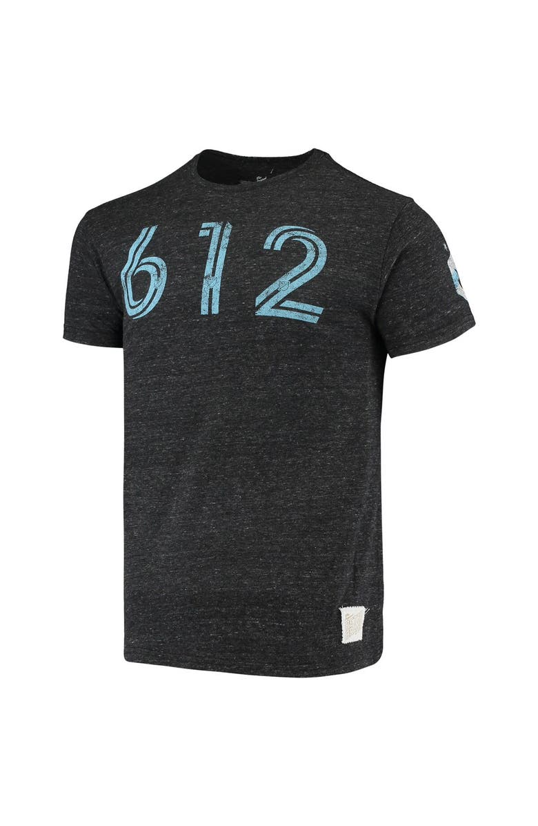 Retro Brand Men's Original Retro Brand Heathered Black Minnesota United FC Area Code Tri-Blend T-Shirt, Alternate, color, 