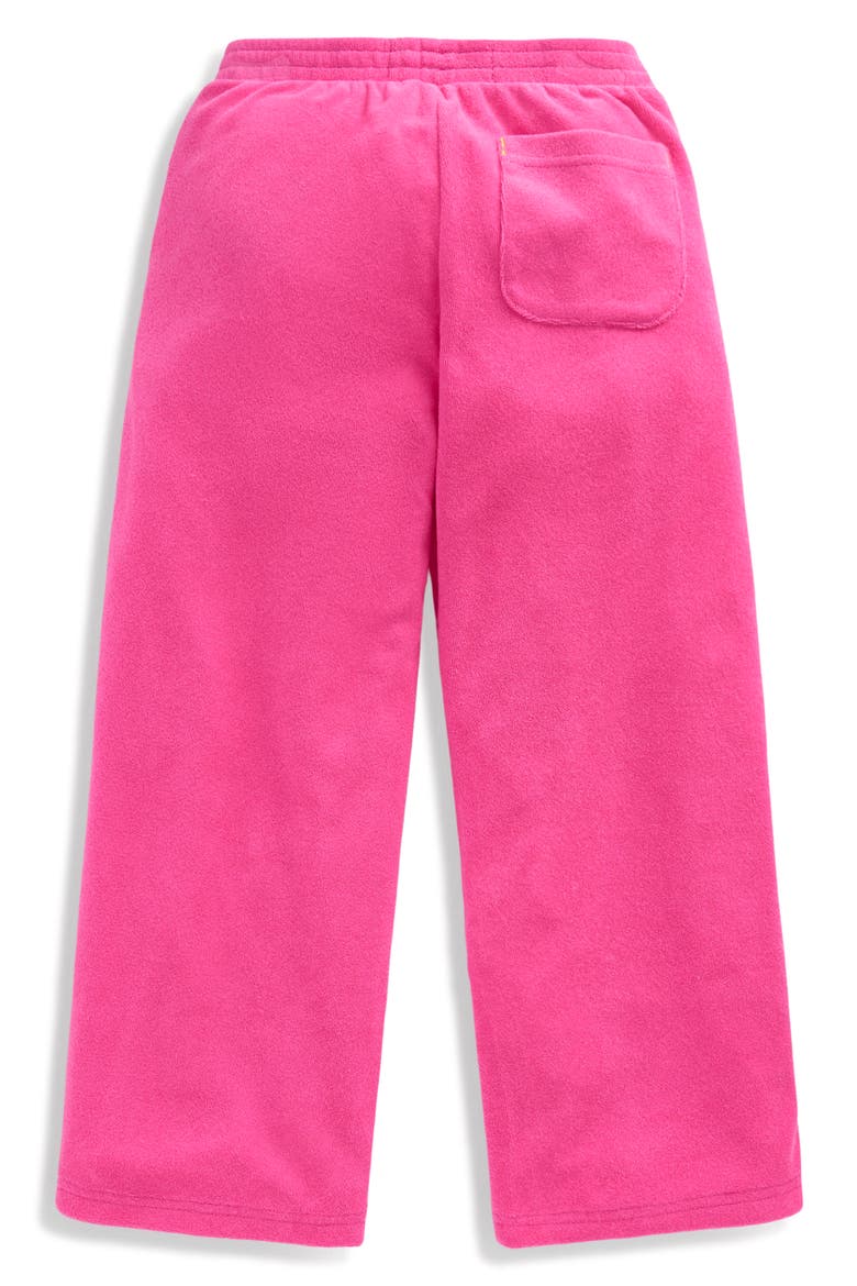 Kids' Straight Leg Terry Cover-Up Pants, Alternate, color, PINK EMBROIDERED