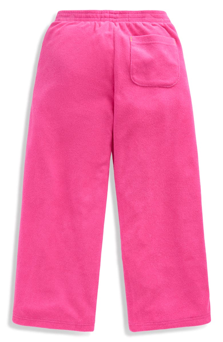 Mini Boden Kids' Straight Leg Terry Cover-Up Pants, Alternate, color, Pink Embroidered