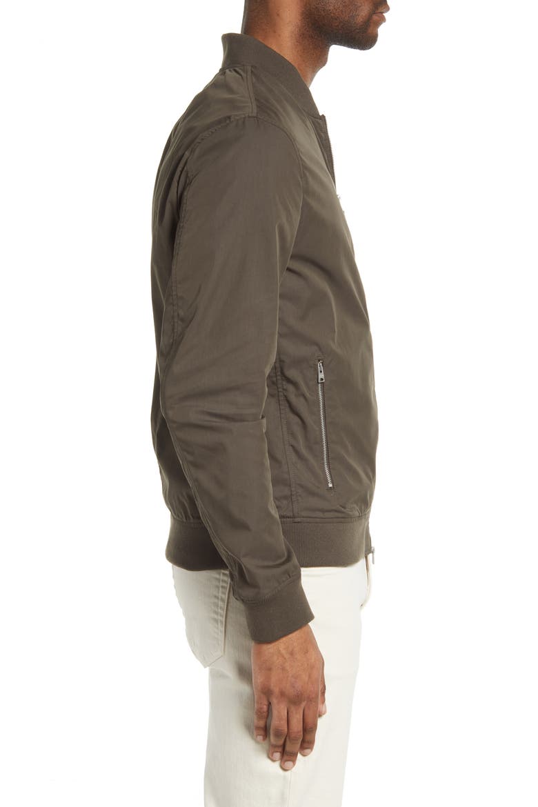 Udan Slim Fit Bomber Jacket, Alternate, color, MILITARY GREEN