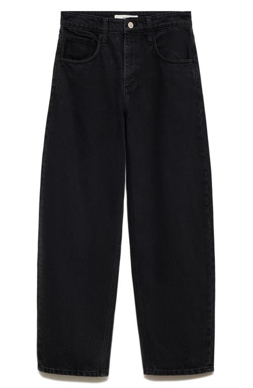 Mango High Waist Slouchy Jeans In Black Denim