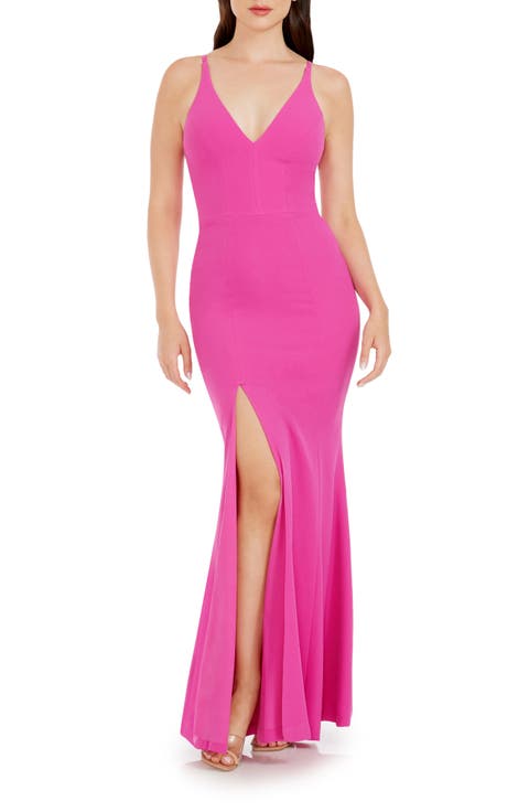 Iris Slit Crepe Gown