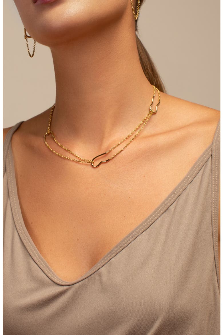 Nicole  delicate double chain necklace, Alternate, color, GOLD PLATE