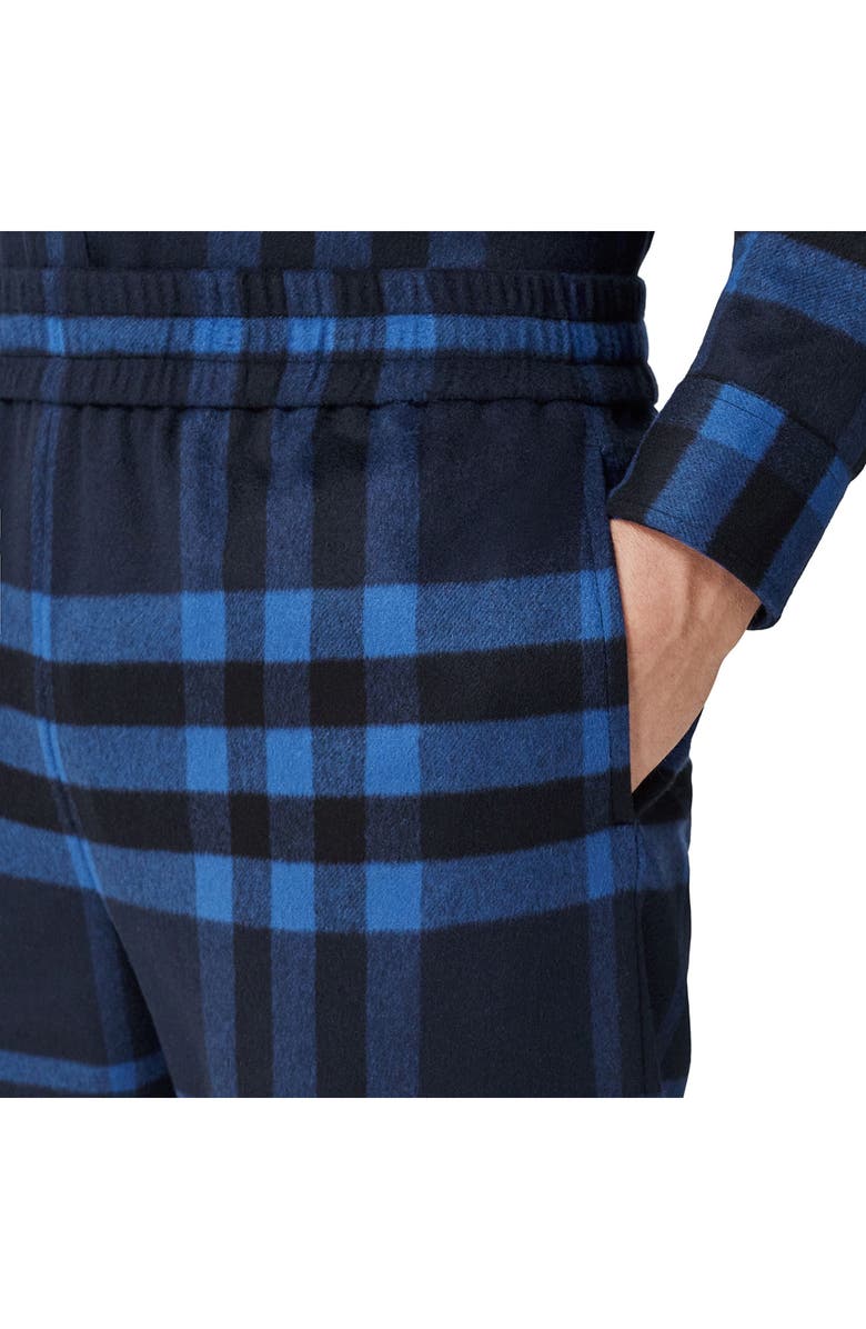 Burberry Night Check Cashmere Pajama Pants, Alternate, color, Dark Charcoal Blue