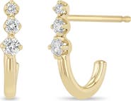 Zoë Chicco 14K Gold Diamond J-Hook Stud Earrings