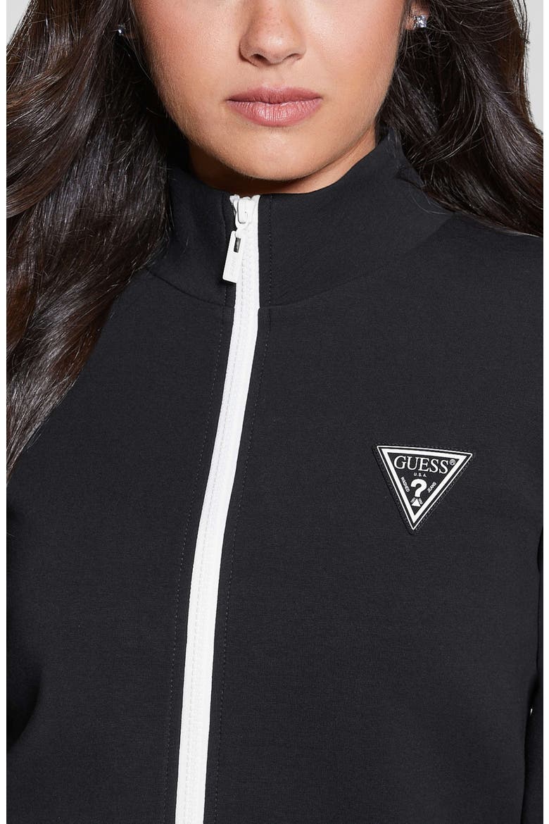 Ann Graphic Zip Sweatshirt, Alternate, color, JET BLACK