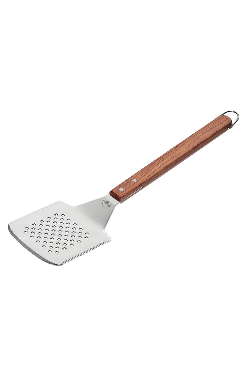 Heavy Duty Texas BBQ Turner w/ Holes & Serrated Edge, 17-Inch x 5-Inch, Main, color, Silver