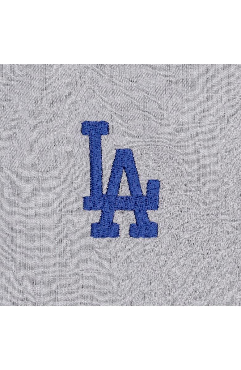 Tommy Bahama Men's Tommy Bahama Gray Los Angeles Dodgers Hit and Run Silk Camp Button-Up Shirt, Alternate, color, Gray