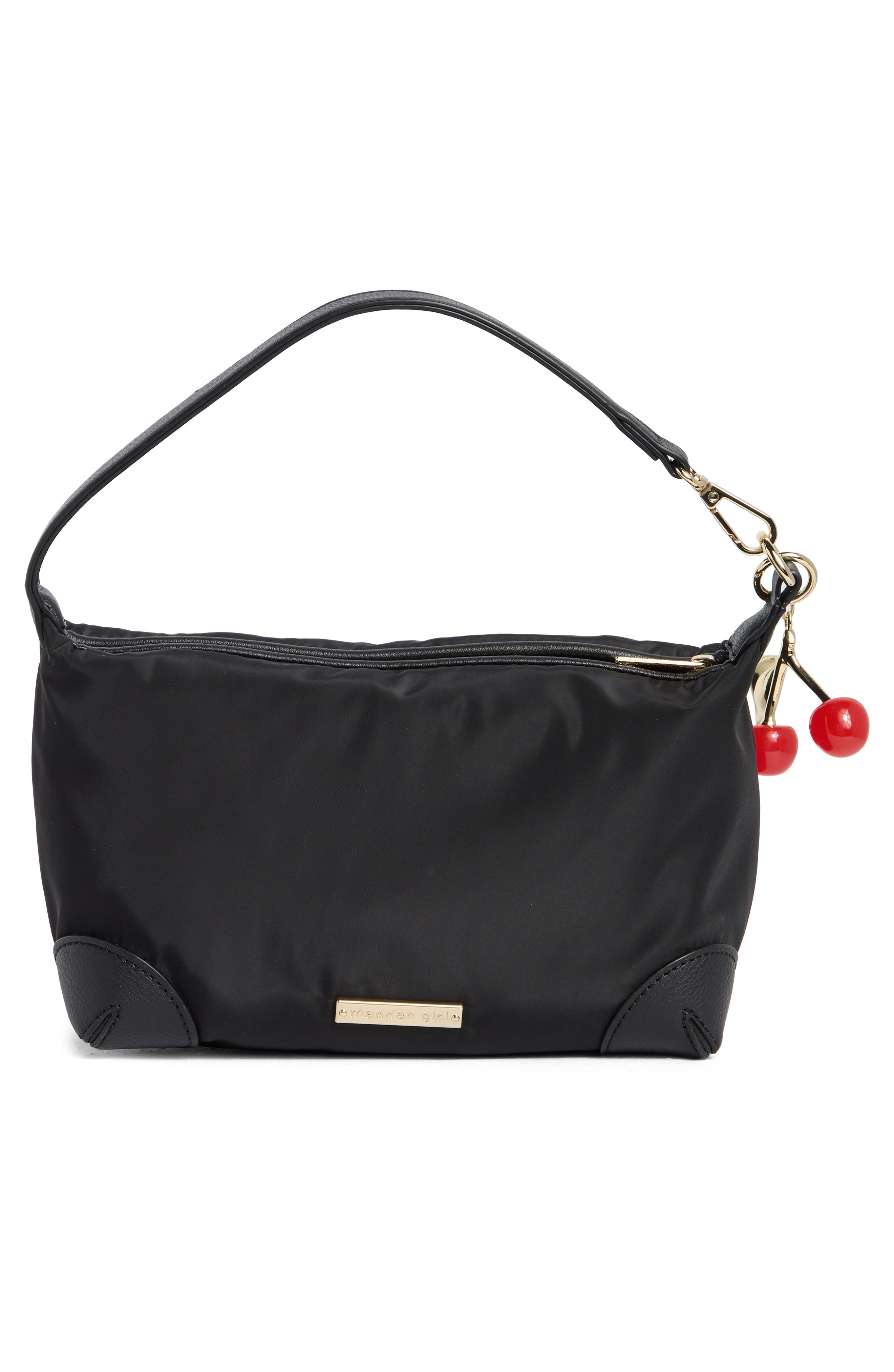 Madden Girl Woven Shoulder Bag, Alternate, color, Black