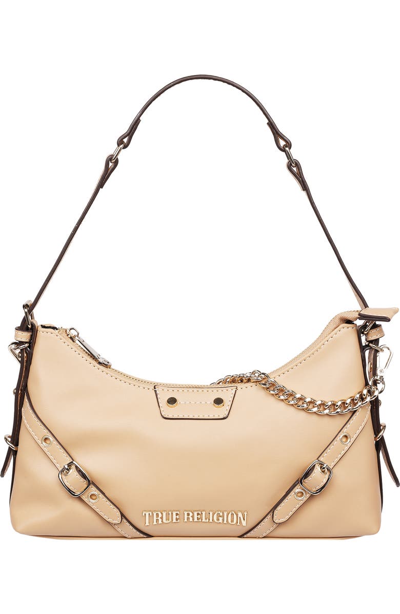 True Religion Belted Chain Strap Shoulder Bag, Main, color, Camel