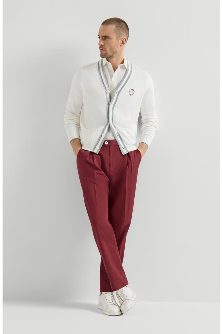 Cotton cardigan with logo, Alternate, color, White
