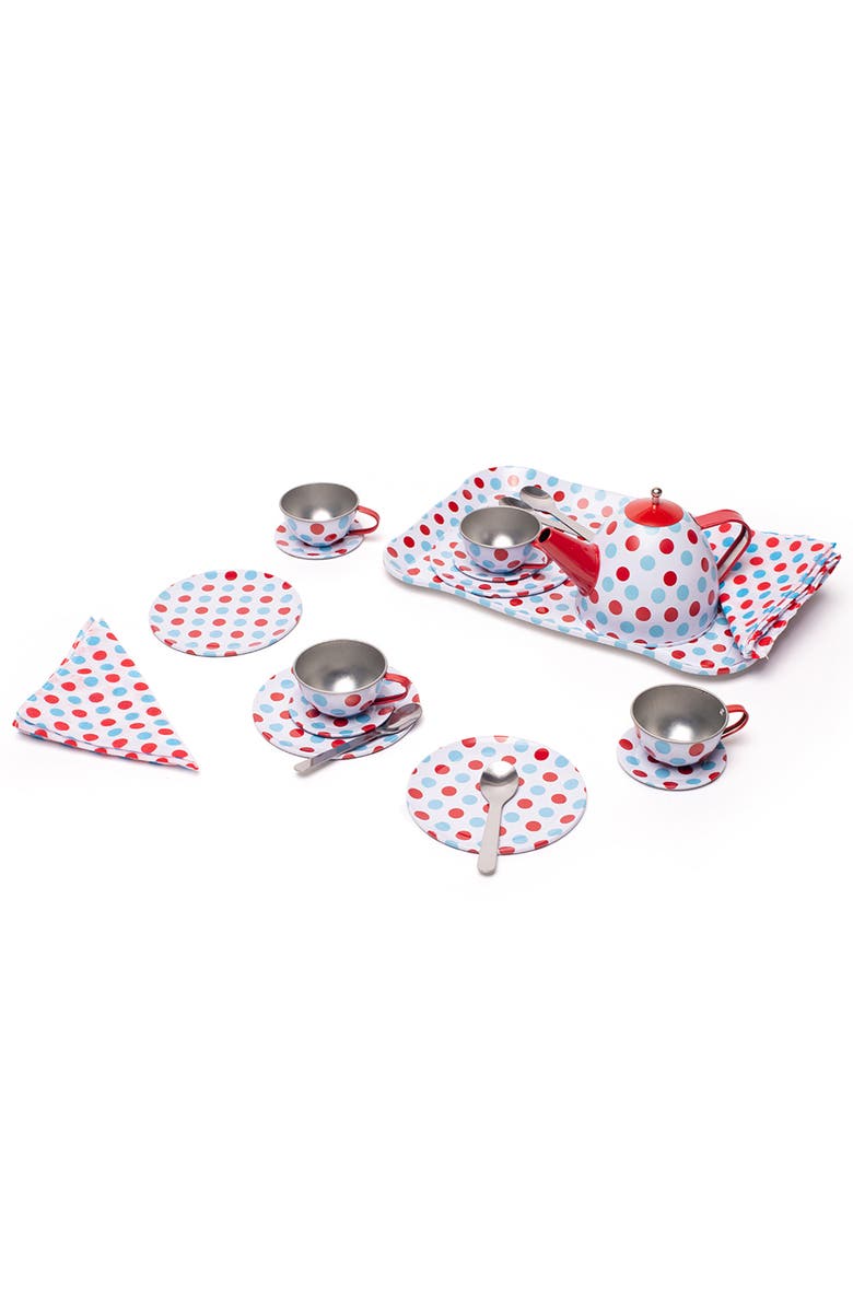 Bigjigs Toys Spotted Tea Set in a Case, Alternate, color, 