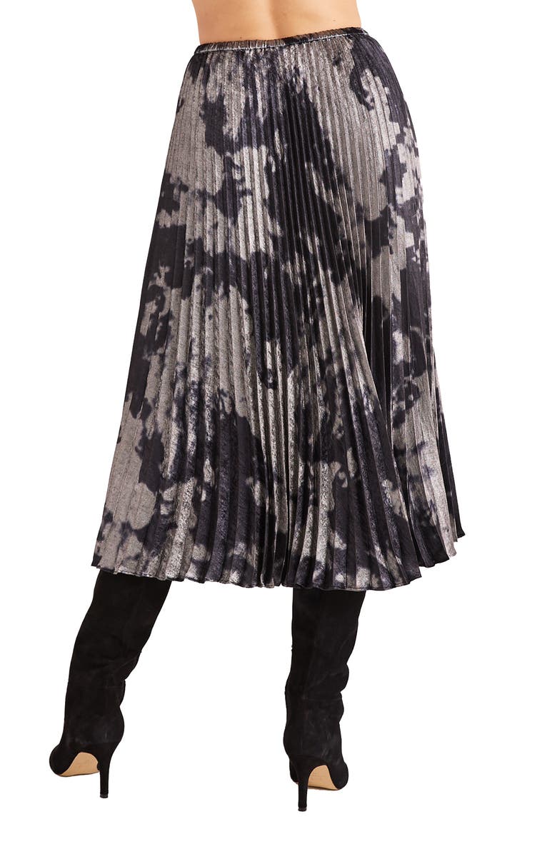 Bella Dahl Abstract Print Hand Pleated Midi Skirt, Alternate, color, 