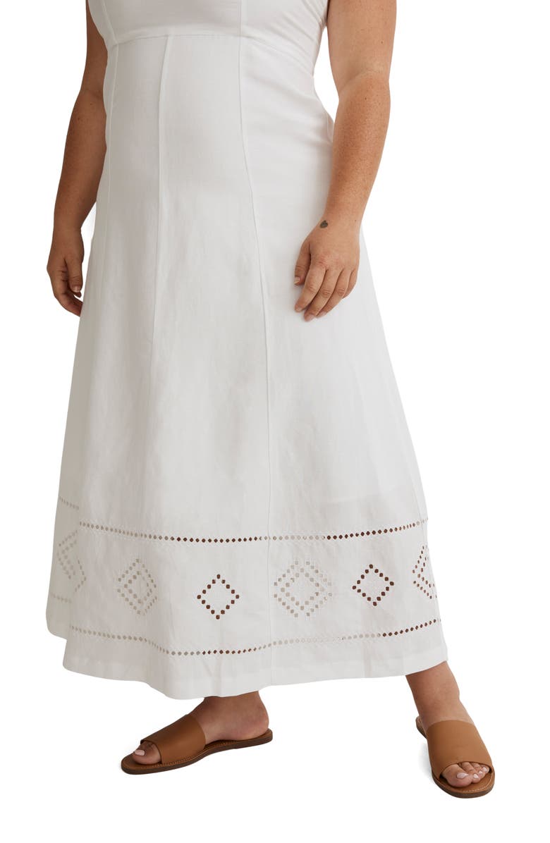 Madewell Tie Back Linen Blend Maxi Dress, Alternate, color, 