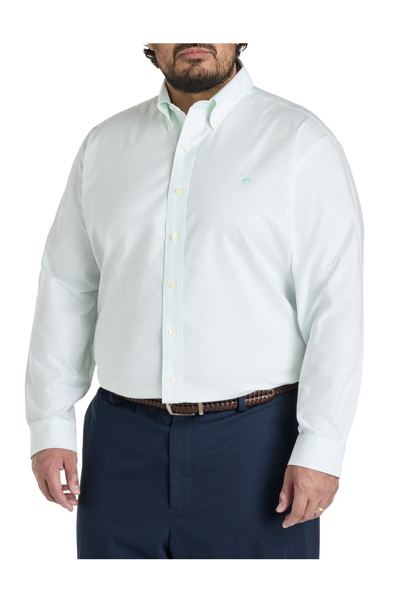 Brooks Brothers Big & Tall Non-Iron Oxford Sport Shirt, Alternate, color, Bleached Aqua