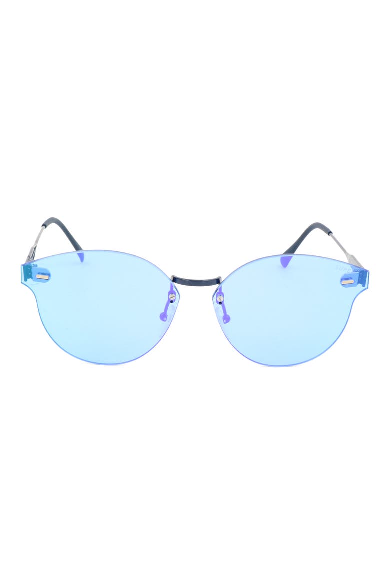 48mm Round Sunglasses, Main, color, BLUE/ BLUE