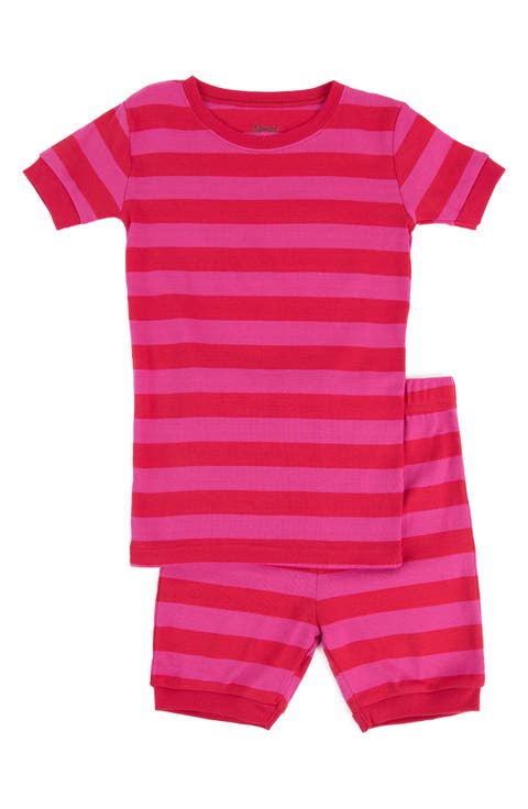 Kids Short Sleeve Cotton Striped Matching Family Pajamas