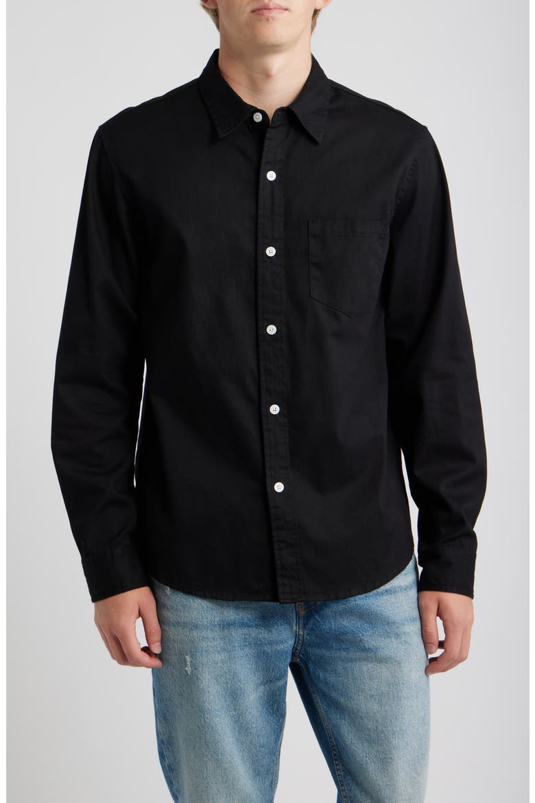 Foreman Classic Fit Washed Twill Button-Up Shirt, Main, color, WASHED BLACK