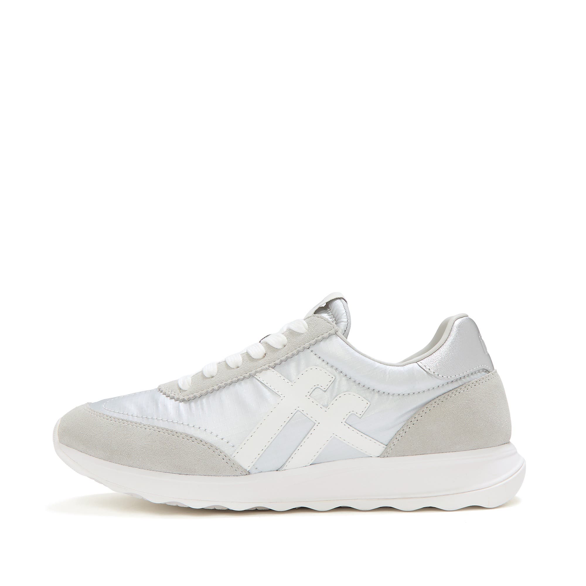 Retro-Q Ff Met-Suede Sneakers, Alternate, color, Silver/Urban White