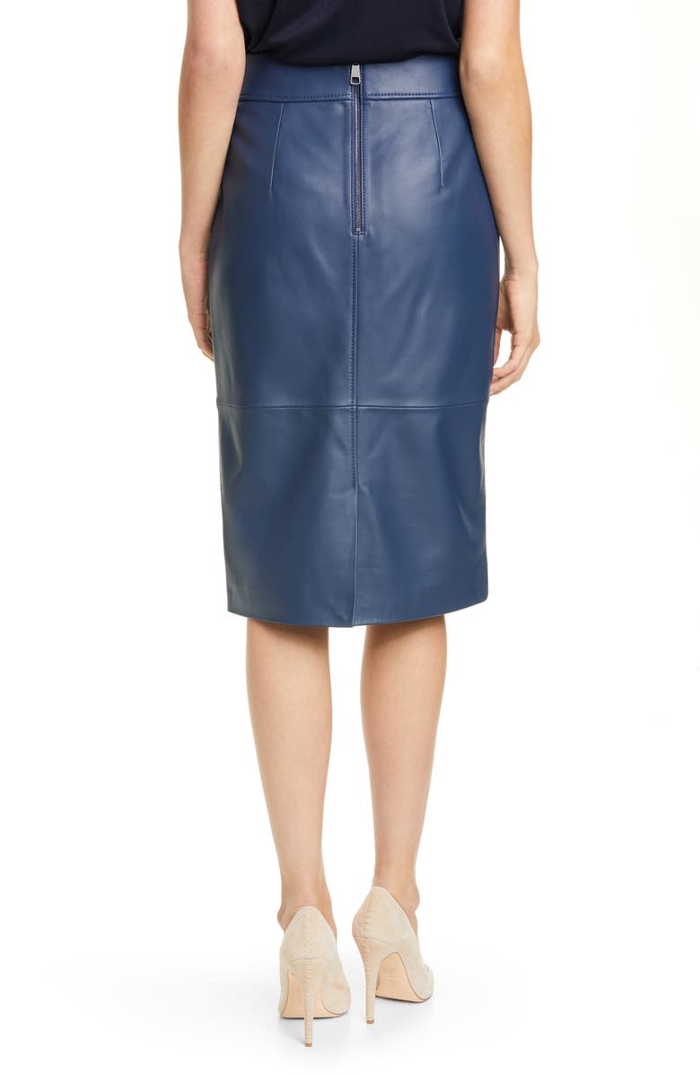 BOSS Selrita Leather Pencil Skirt, Alternate, color, 