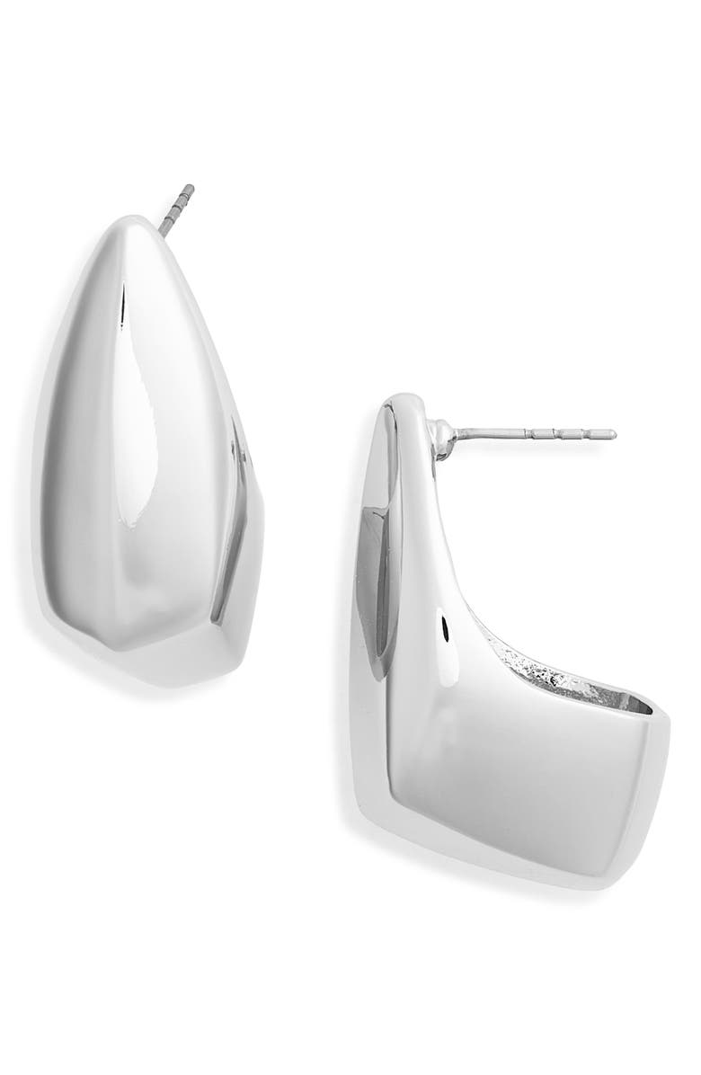 Open Edit Geometric Chunky Earrings, Main, color, Silver
