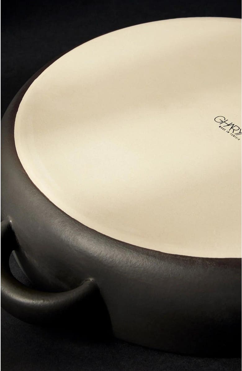 Gharyan Stoneware Large Serving Plate With Handles, Alternate, color, Black