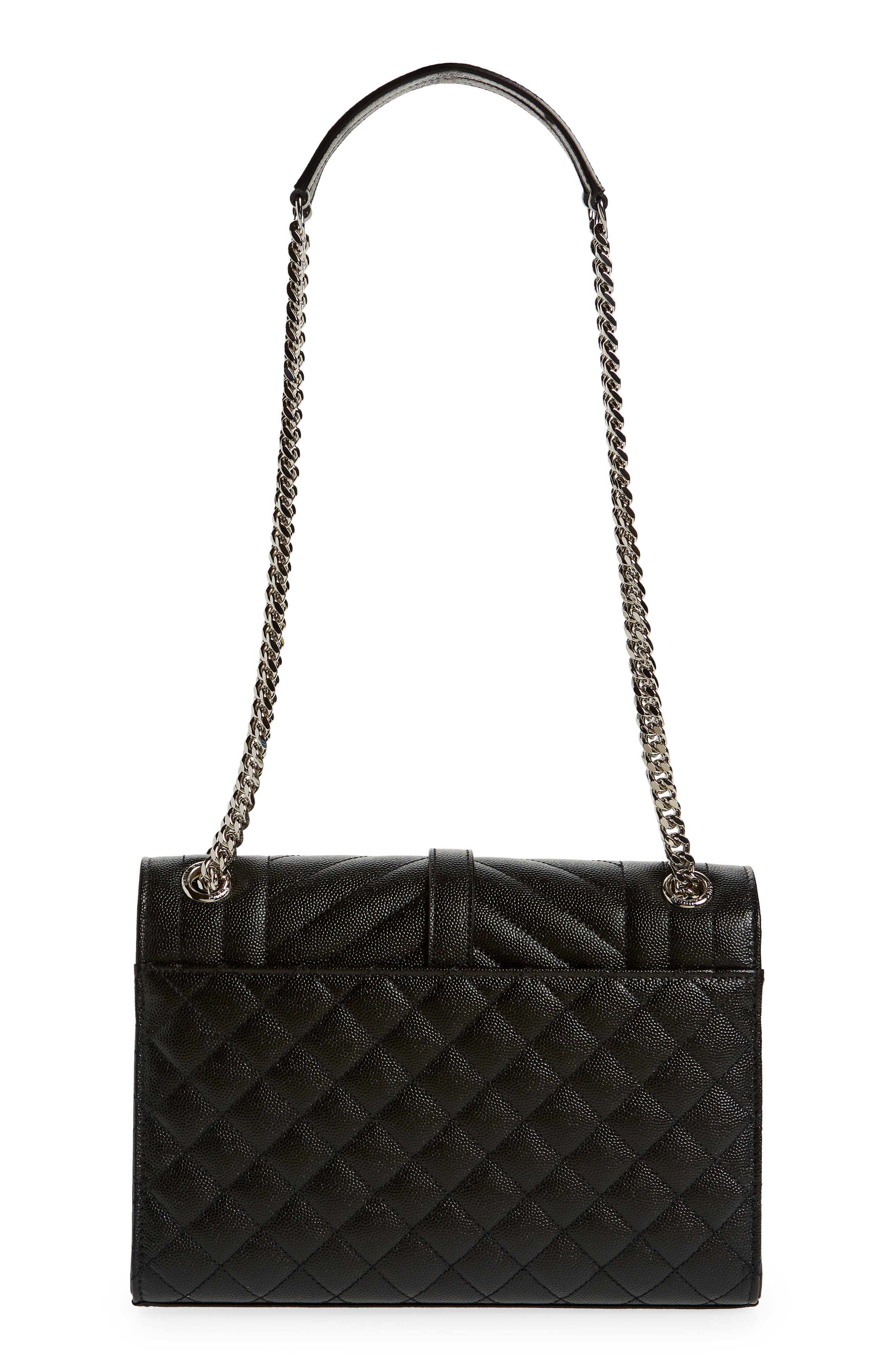 Saint Laurent Medium Monogram Matelassé Leather Shoulder Bag, Alternate, color, 