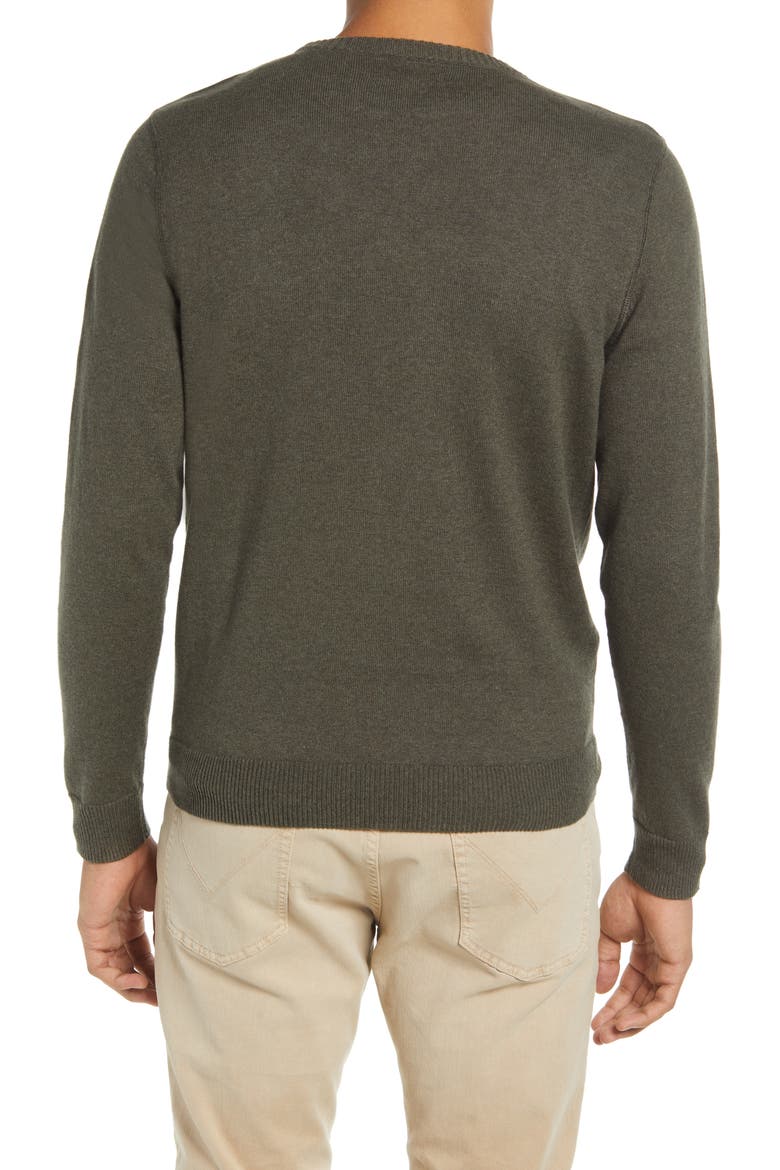 Cotton & Cashmere Crew Sweater, Alternate, color, OLIVE NIGHT