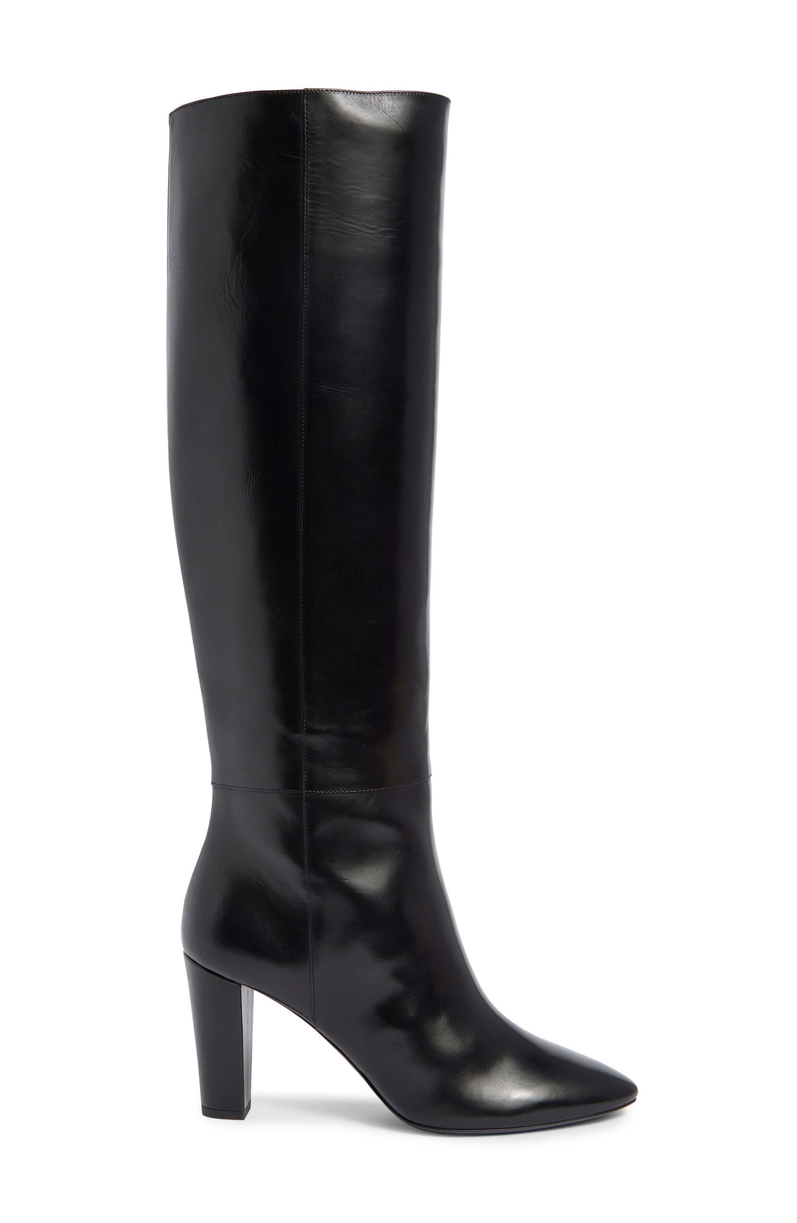 Longchamp Tall Leather Boot, Alternate, color, Black