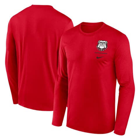 Men's Nike Red Georgia Bulldogs Alternate Logo Lockup Legend Performance Long Sleeve T-Shirt
