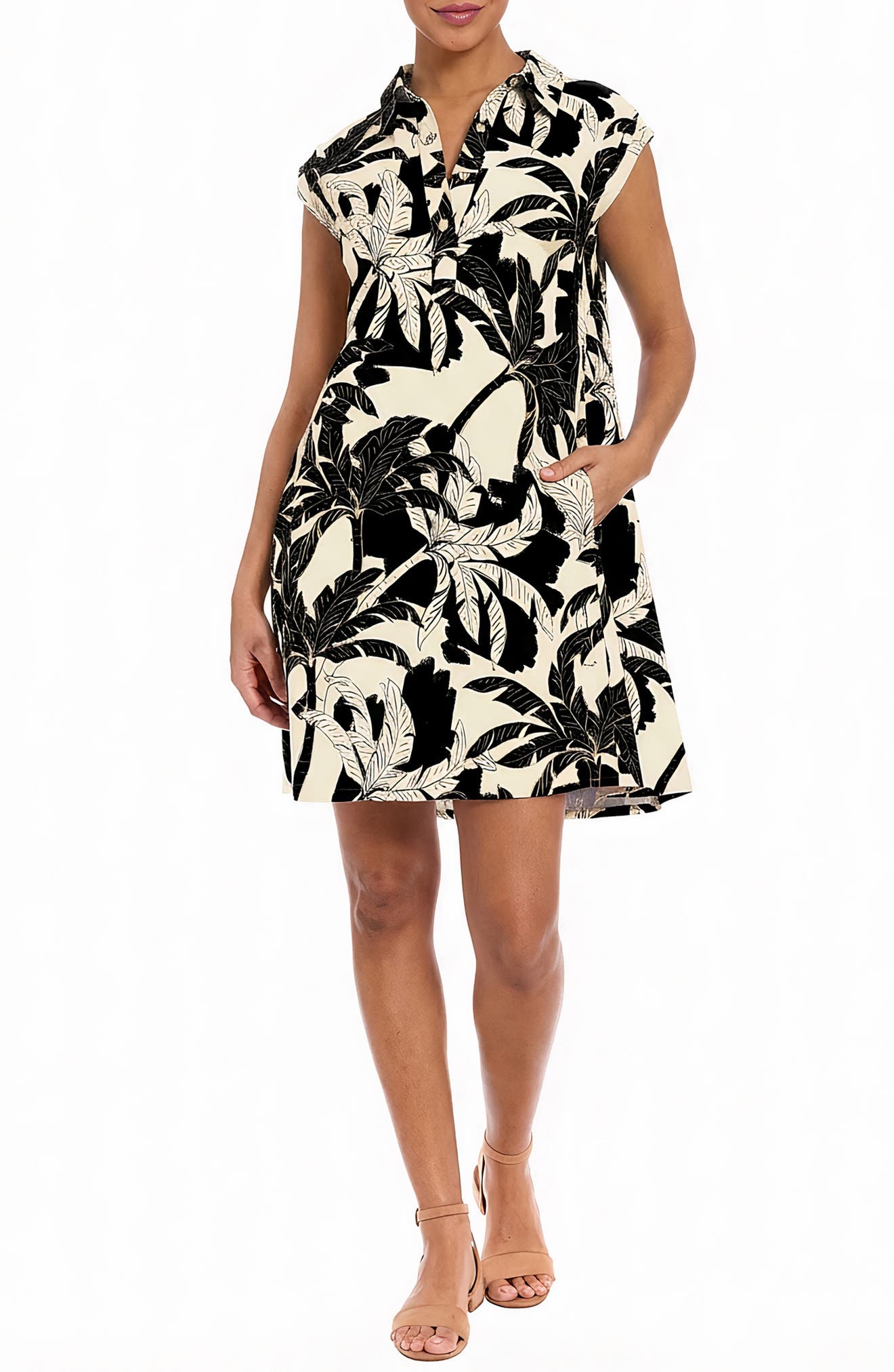 London Times Popover Shirt A-Line Dress