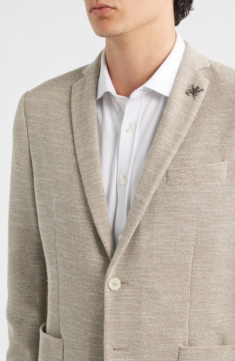 John Varvatos Star USA Varick Slim Fit Tan Knit Sport Coat, Alternate, color, Oatmeal