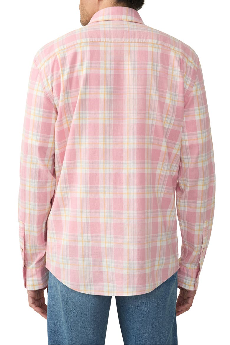 Breeze Linen Blend Button-Down Shirt, Alternate, color, REDSTONE VALLEY PLAID