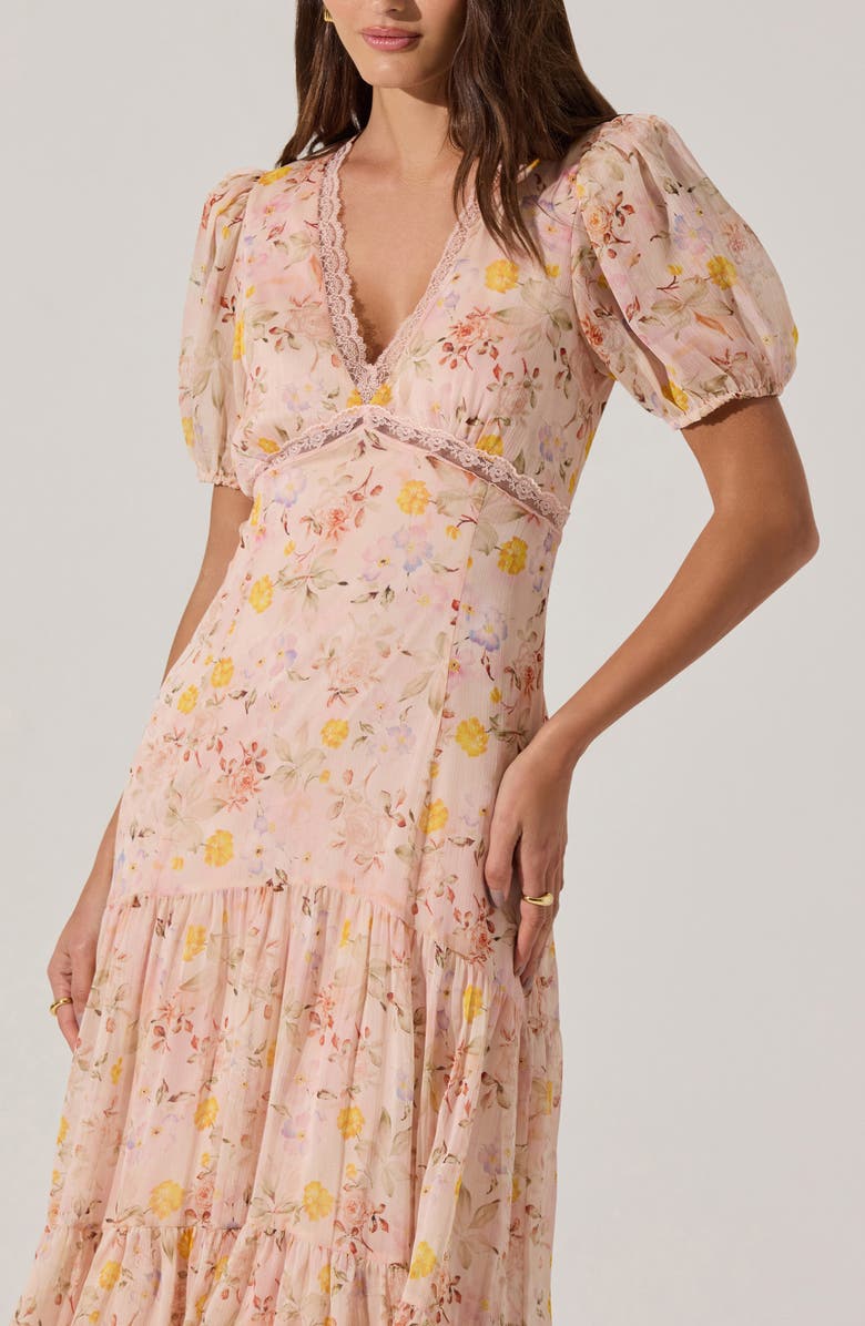 ASTR the Label Lace Trim Tiered Dress, Alternate, color, 