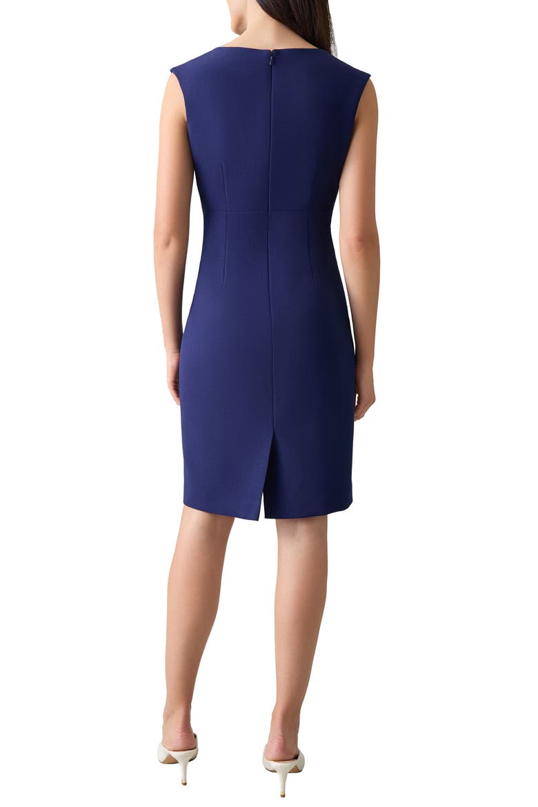 Notch Neckline Sleeveless Sheath Dress, Alternate, color, KASPER NAVY