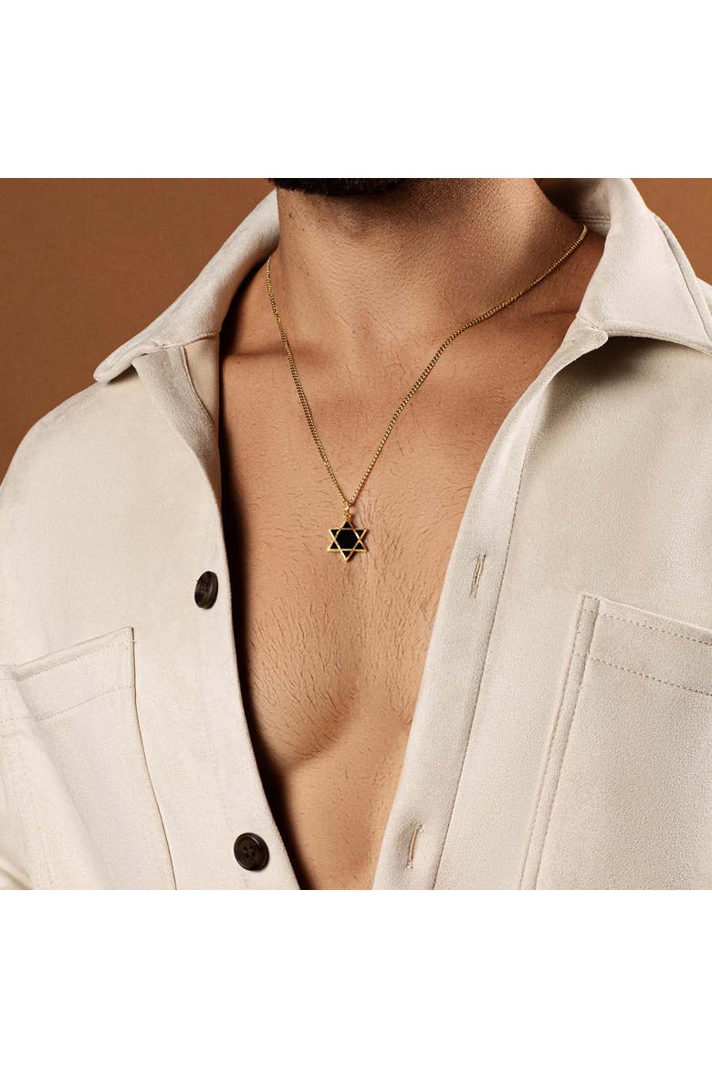 Grounded in Hope - Black Onyx Star of David Necklace, Alternate, color, Gold/Black