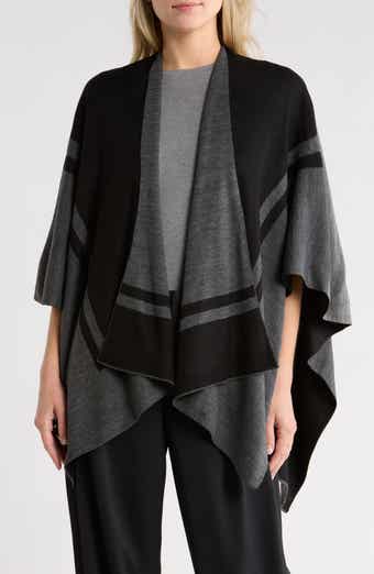 NORDSTROM RACK Border Print Transitional Ruana