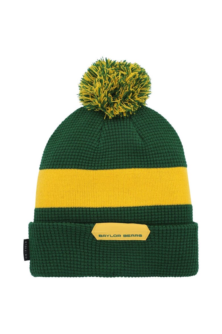 Men's Nike Green Baylor Bears Sideline Team Cuffed Knit Hat with Pom, Alternate, color, Green