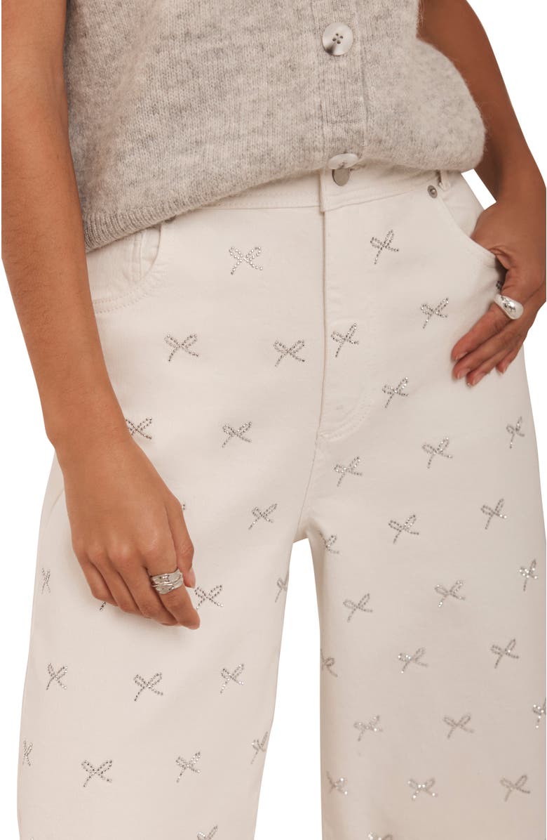 MINT VELVET Embellished Wide Jeans, Alternate, color, White