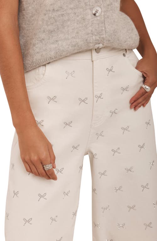 Mint Velvet Embellished Wide Jeans In White