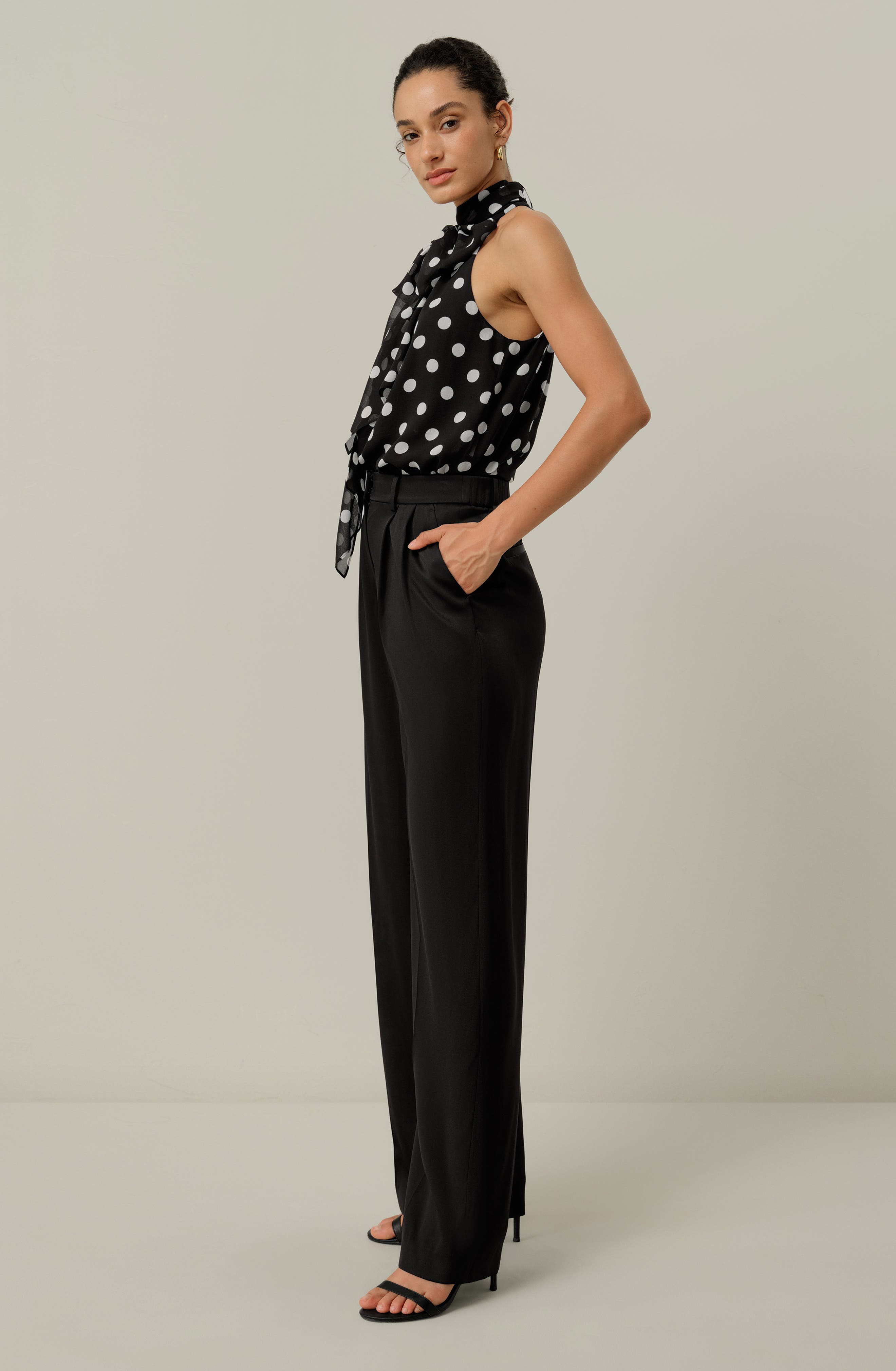 Double Faced Charmeuse Silk Straight Leg Pants - image 2