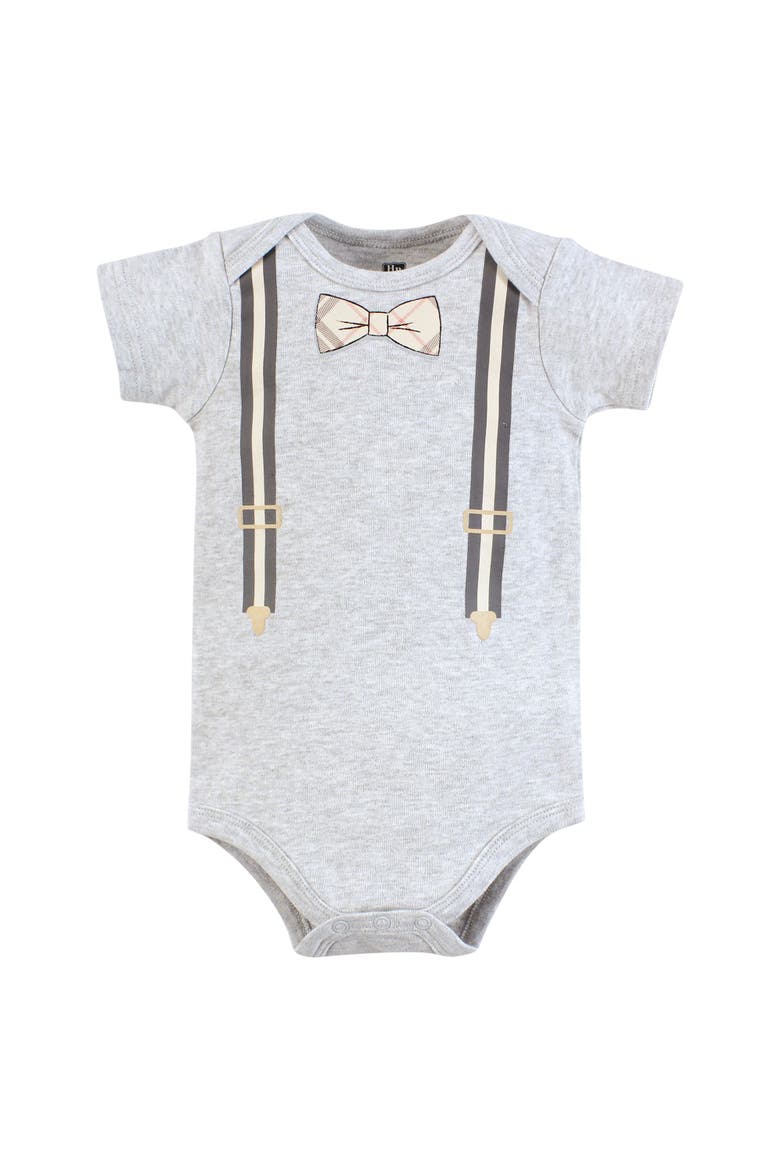 Essential Cotton Bodysuits 5-Piece Set, Alternate, color, Plaid Bow Tie