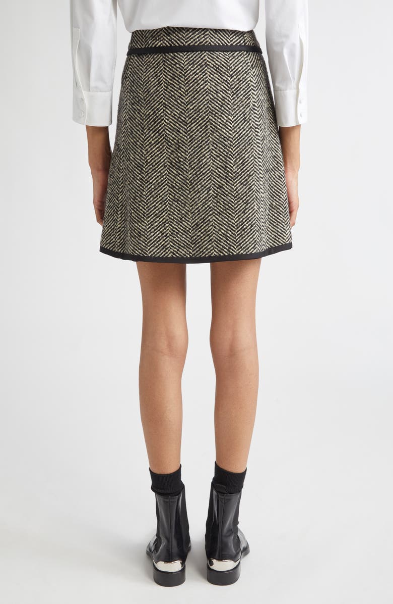 Jil Sander Herringbone Miniskirt, Alternate, color, Military Speckle