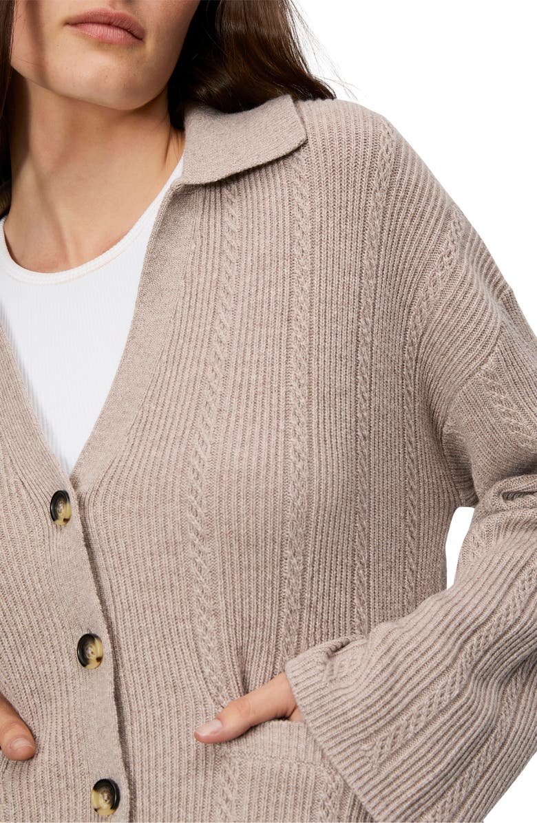 rag & bone Maud Boxy Cashmere Cardigan, Alternate, color, Oatmeal